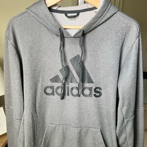 Adidas Men’s Gray Logo Hoodie Size M